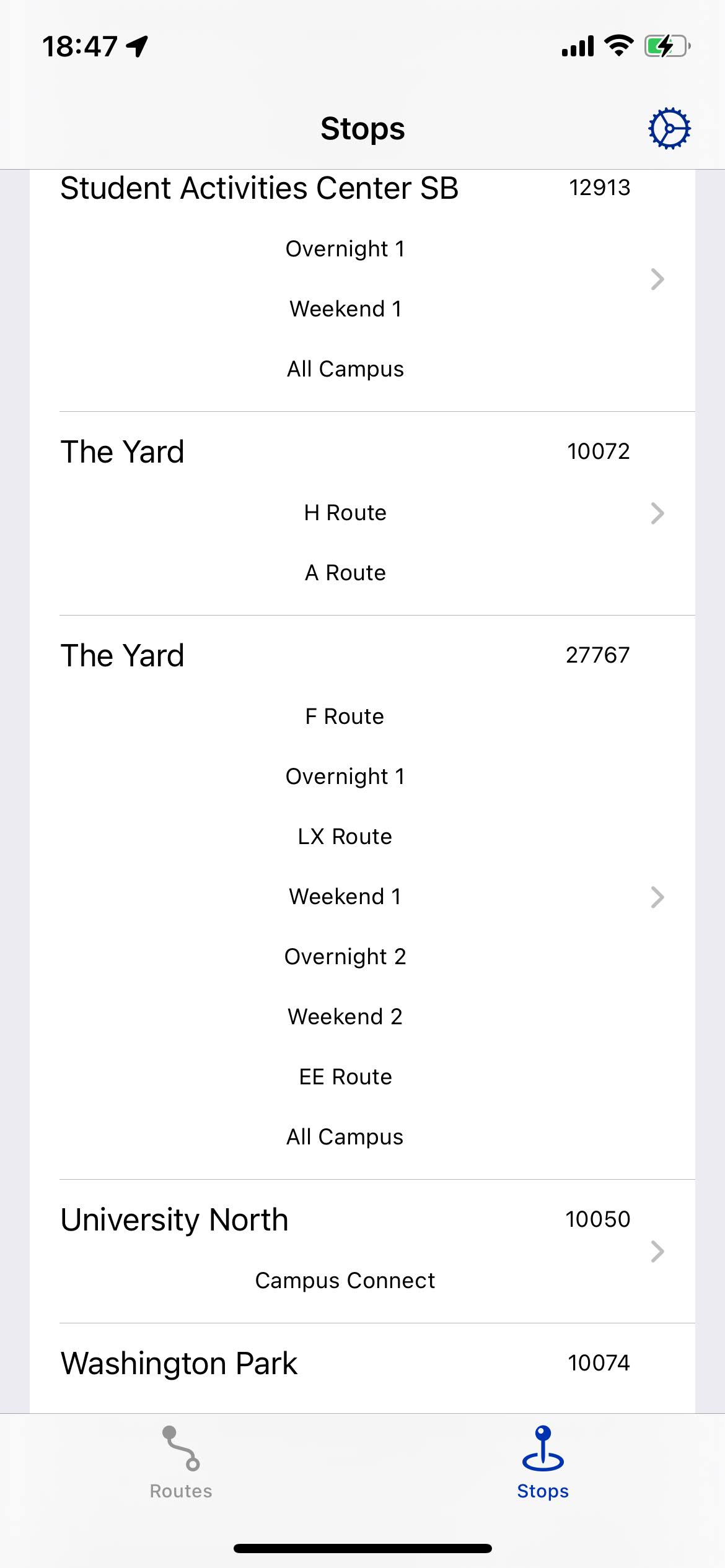 Screenshot of RURadar